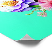 Petalen und Niedliche Katze und Hübsche Blume Poster (Ecke)