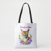 Petalen und Niedliche Katze und Hübsche Blume Tasche (Vorderseite)
