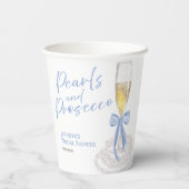 Petalen und Prosecco | Bow Watercolor-Brautparty Pappbecher (Rückseite)