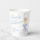 Petalen und Prosecco | Bow Watercolor-Brautparty Pappbecher (Vorderseite)