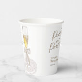 Petalen und Prosecco | Bow Watercolor-Brautparty Pappbecher (Rechts)