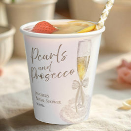 Petalen und Prosecco | Bow Watercolor-Brautparty Pappbecher