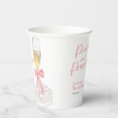 Petalen und Prosecco | Bow Watercolor-Brautparty Pappbecher (Rechts)