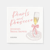 Petalen und Prosecco | Bow Watercolor-Brautparty Serviette (Vorderseite)
