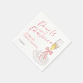 Petalen und Prosecco | Bow Watercolor-Brautparty Serviette (Ecke)