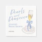 Petalen und Prosecco | Bow Watercolor-Brautparty Serviette (Vorderseite)