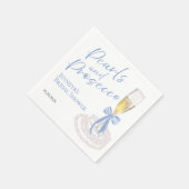 Petalen und Prosecco | Bow Watercolor-Brautparty Serviette (Ecke)