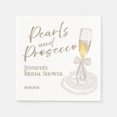 Petalen und Prosecco | Bow Watercolor-Brautparty Serviette (Vorderseite)