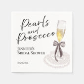 Petalen und Prosecco | Bow Watercolor-Brautparty Serviette (Vorderseite)