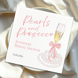 Petalen und Prosecco | Bow Watercolor-Brautparty Serviette