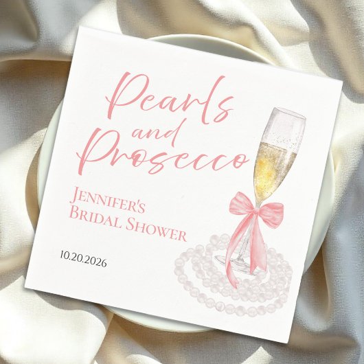Petalen und Prosecco | Bow Watercolor-Brautparty Serviette
