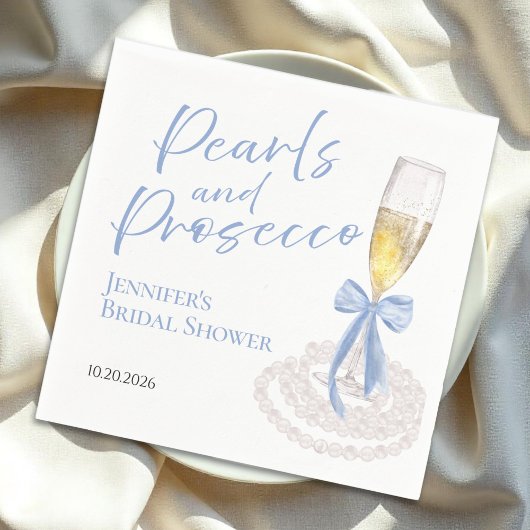 Petalen und Prosecco | Bow Watercolor-Brautparty Serviette