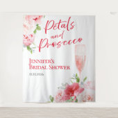 Petalen und Prosecco | Brautparty-Backdrops Wandteppich (Vorderseite)