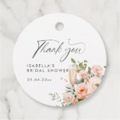 Petalen und Prosecco-Brautparty Geschenkanhänger (Vorderseite)