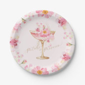 Petalen und Prosecco-Brautparty Pappteller (Vorderseite)