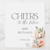 Petalen und Prosecco-Brautparty Weinetikett (Einzelnes Label)