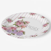 Petalen und Prosecco Floral Pappteller (Schrägansicht)