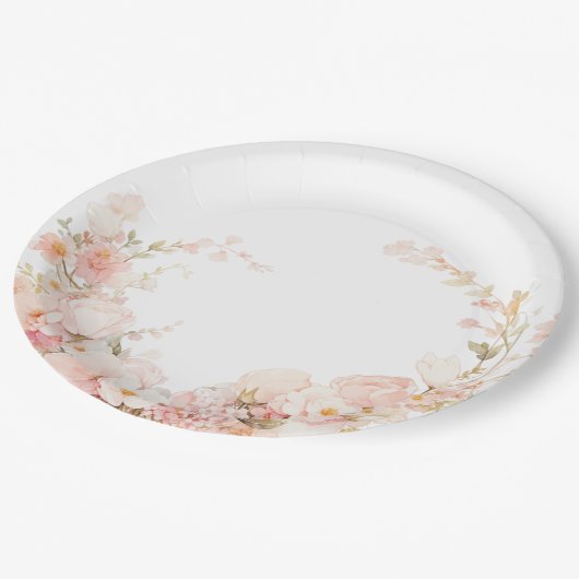 Petalen und Prosecco Pappteller (Schrägansicht)