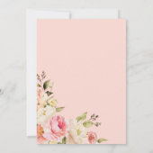 Petalen und Prosecco Pink Brautparty Einladung (Rückseite)