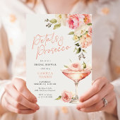 Petalen und Prosecco Pink Brautparty Einladung