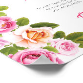 Petalen und Prosecco-rosa Blumenblumen Mimosa Bar Poster (Ecke)