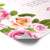 Petalen und Prosecco-rosa Blumenblumen Mimosa Bar Poster (Ecke)