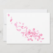 Petalen und Prosecco-rosa Brautparty Dankeskarte (Rückseite)