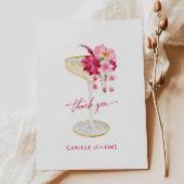 Petalen und Prosecco-rosa Brautparty Dankeskarte