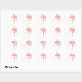 Petalen und Prosecco-rosa Brautparty Runder Aufkleber (Blatt)