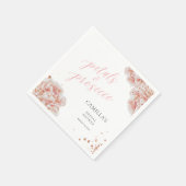 Petalen und Prosecco Rosa Funkelnd Blüten Serviette (Ecke)