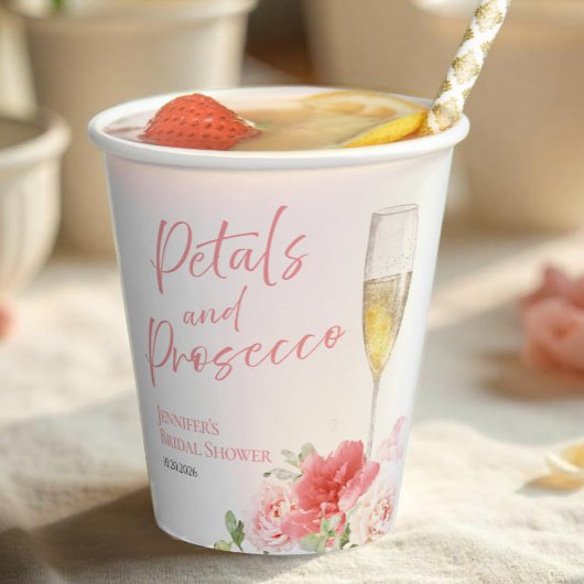 Petalen und Prosecco | Wild Garden Brautparty Pappbecher