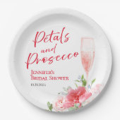Petalen und Prosecco | Wild Garden Brautparty Pappteller (Vorderseite)
