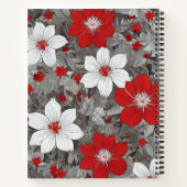 Pétalos Rojos y Blancos sobre Plata Notizblock (Rückseite)
