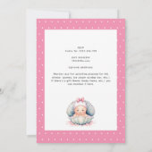 Petals and Pearls Pink Baby Girl Dusche Einladung (Rückseite)