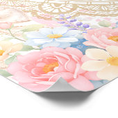 Petals and Prosecco Bow Bridal Shower Welcome Poster (Ecke)