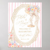 Petals and Prosecco Bow Bridal Shower Welcome Poster (Vorne)