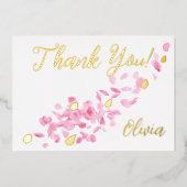 Petals and Prosecco Brautparty Danke, Karte (Vorderseite)