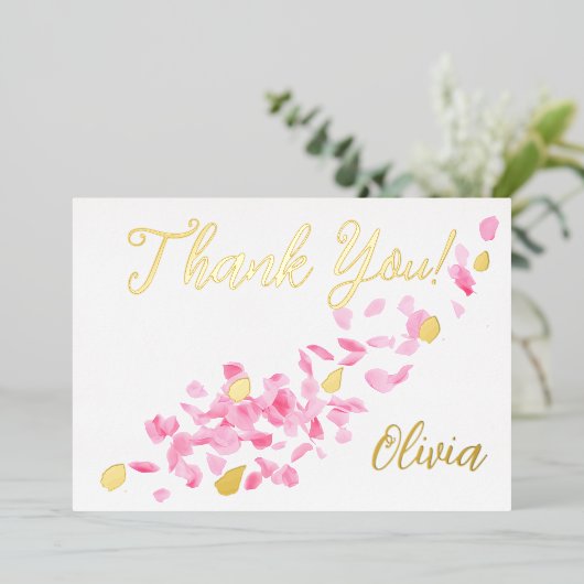 Petals and Prosecco Brautparty Danke, Karte (Stehend vorne)