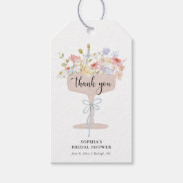 Petals and Prosecco Brautparty Vielen Dank Geschenkanhänger