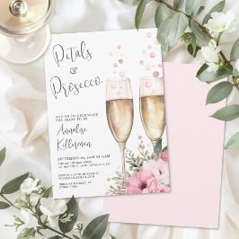 Petals And Prosecco Bridal Shower Einladung