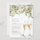 Petals and Prosecco Bridal Shower Invite Hydrangea Einladung (Vorderseite)