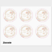 Petals and Prosecco Bridal Shower Runder Aufkleber (Blatt)