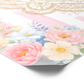 Petals and Prosecco Floral Bridal Shower Welcome Poster (Ecke)