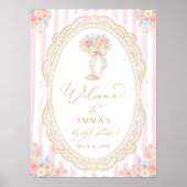 Petals and Prosecco Floral Bridal Shower Welcome Poster (Vorne)