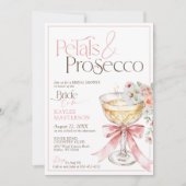 Petals and Prosecco Floral Champagne Bridal Shower Einladung (Vorderseite)