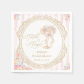 Petals and Prosecco Pink and Gold Bridal Shower  Serviette (Vorderseite)