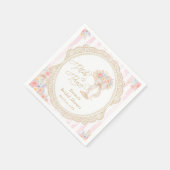 Petals and Prosecco Pink and Gold Bridal Shower  Serviette (Ecke)