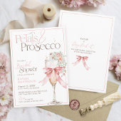 Petals and Prosecco Pink Floral Bridal Shower Einladung