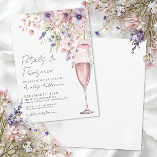 Petals And Prosecco Wildflower Brautparty Einladung