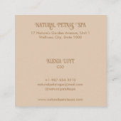 Petals Bath Wellness-Center Business Card Quadratische Visitenkarte (Rückseite)